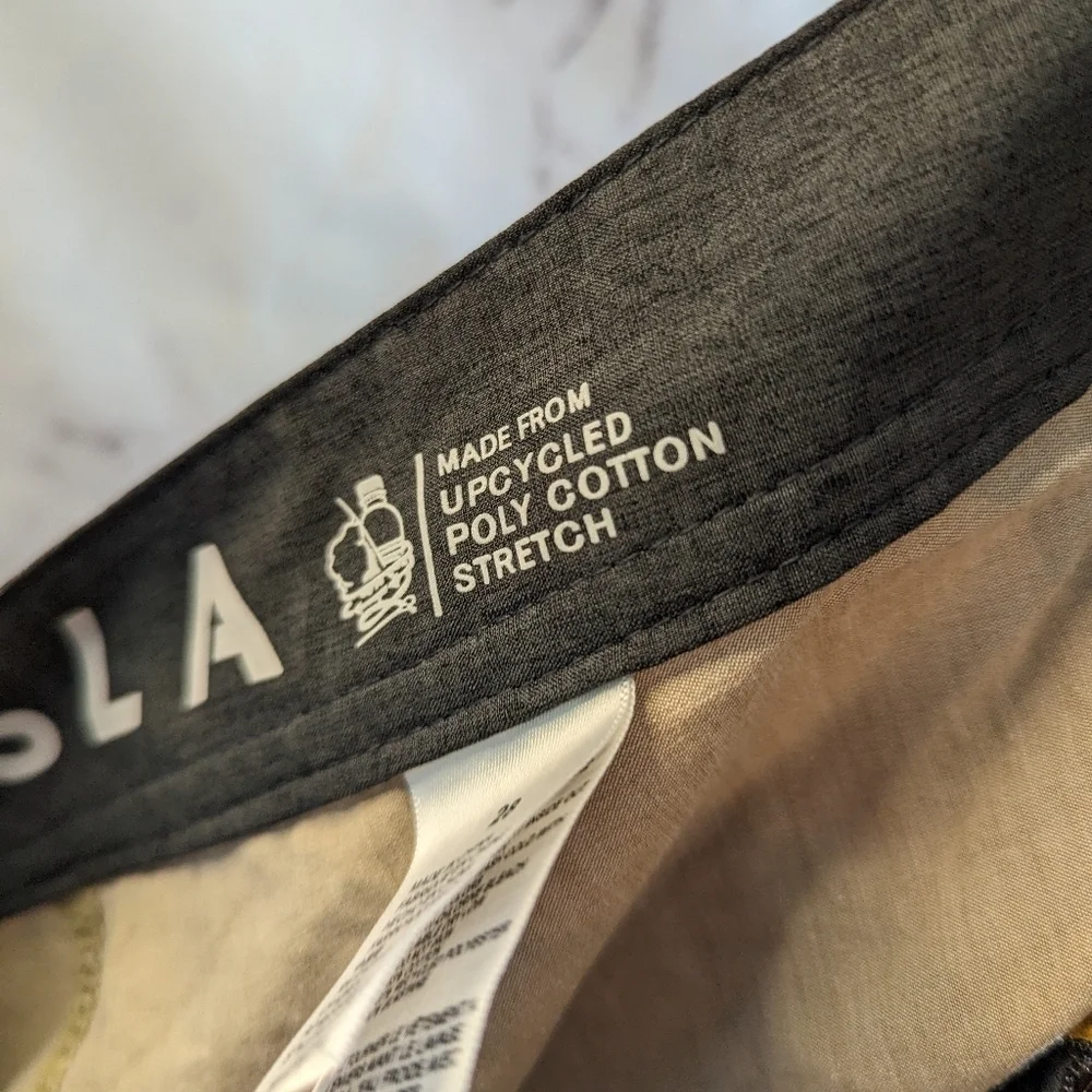 Vissla Swim Trunks Mens 28 Gray Yellow Swim Board Shorts Lace Up Swimming